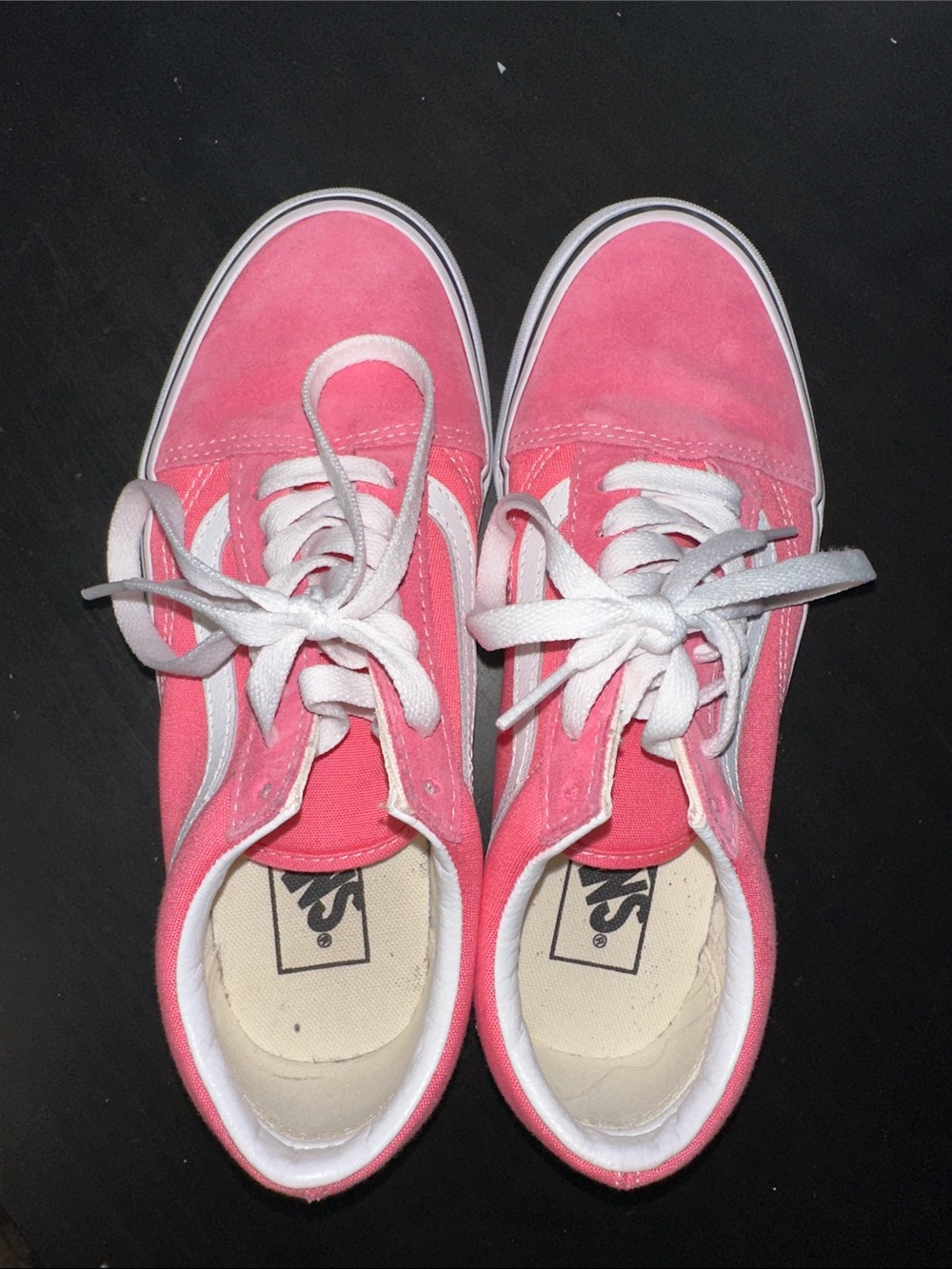 Vans Pink Low-Top Suede Sneakers with White Accents
